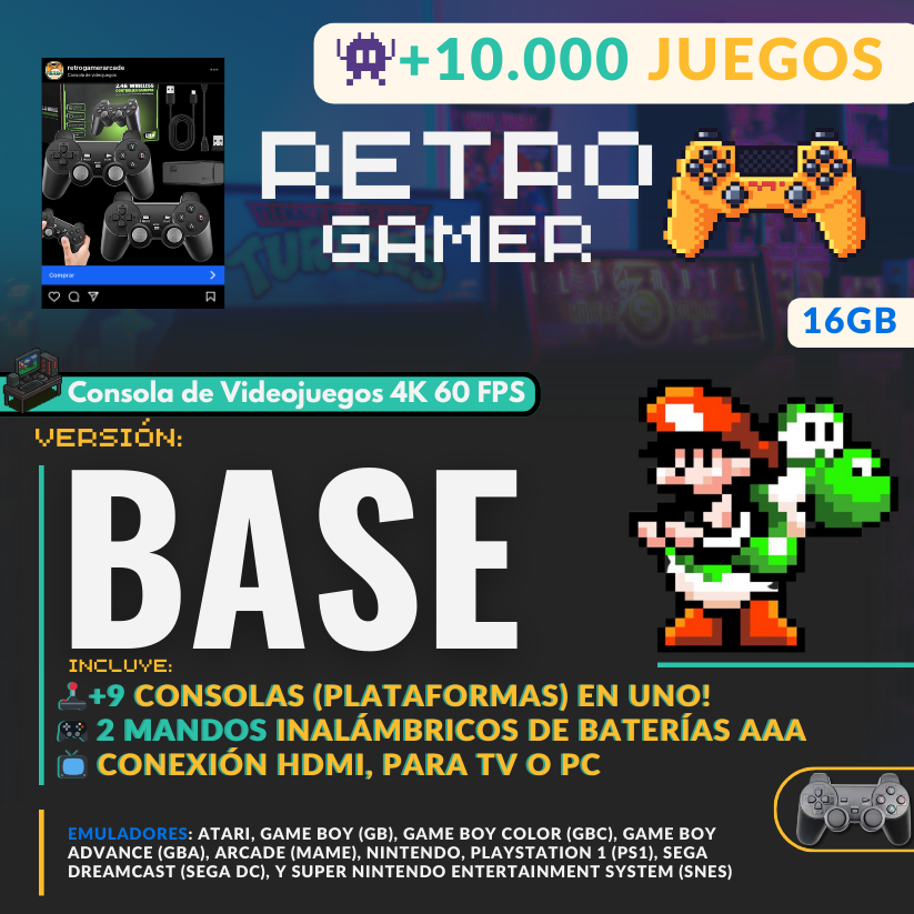 Consola de videojuegos RetroGamer® para TV o PC